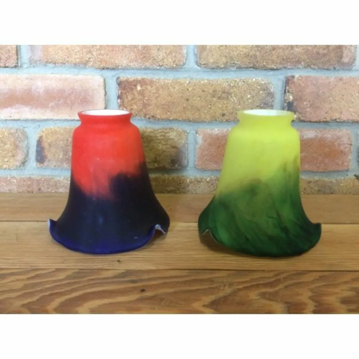 Art Style Coloured Glass Pate De Verre Bell Lamp S
