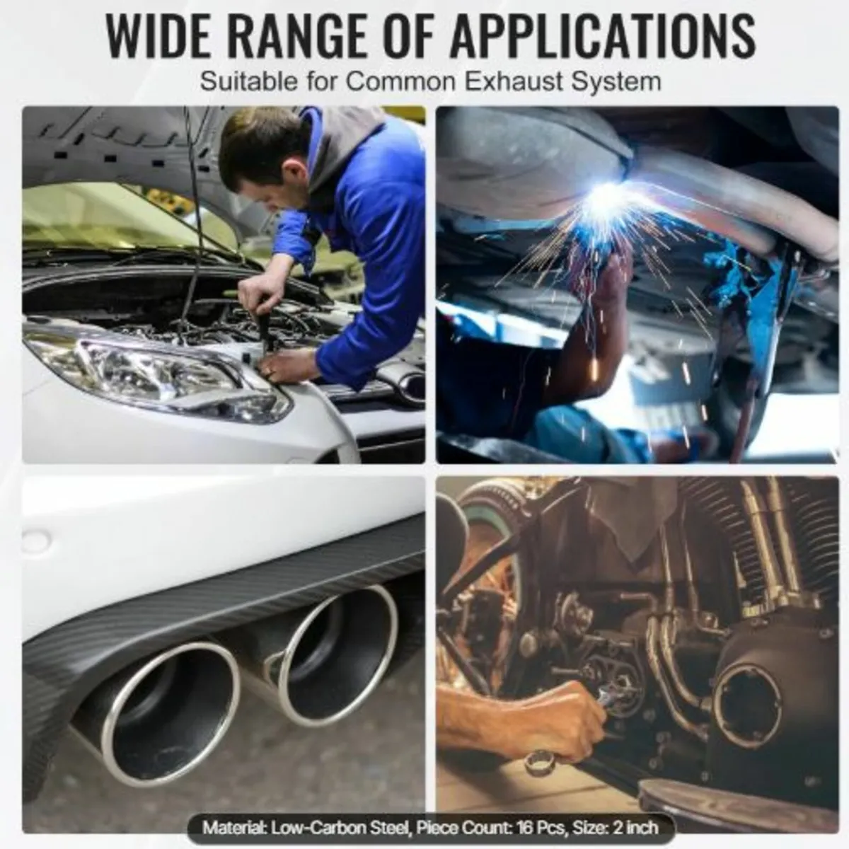 Exhaust Kit, 16pcs, DIY Universal Galvanized Steel - Image 3