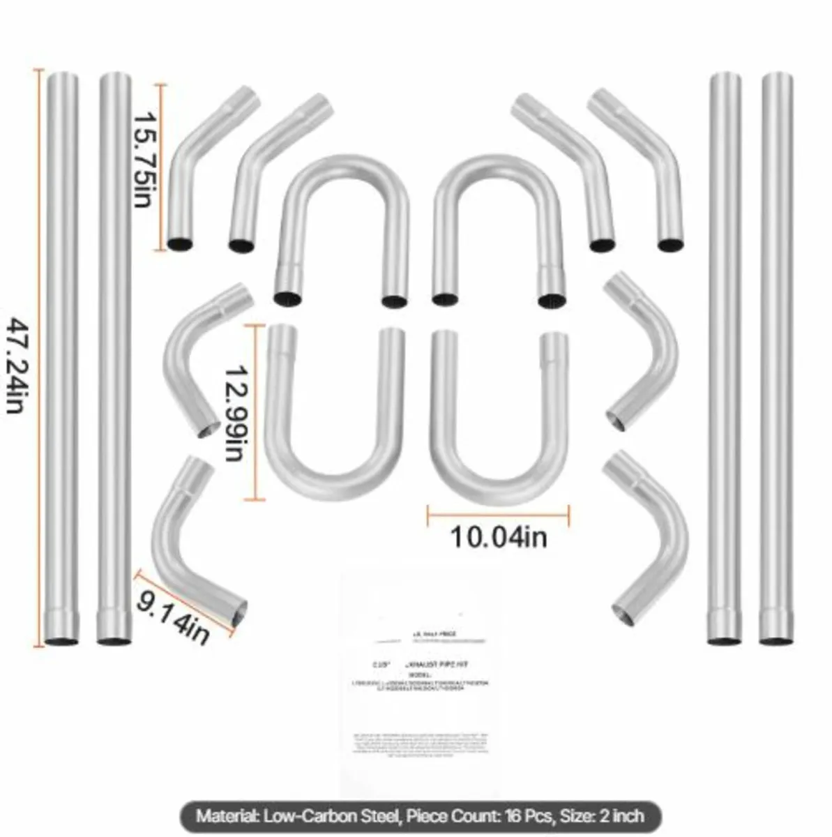 Exhaust Kit, 16pcs, DIY Universal Galvanized Steel - Image 4
