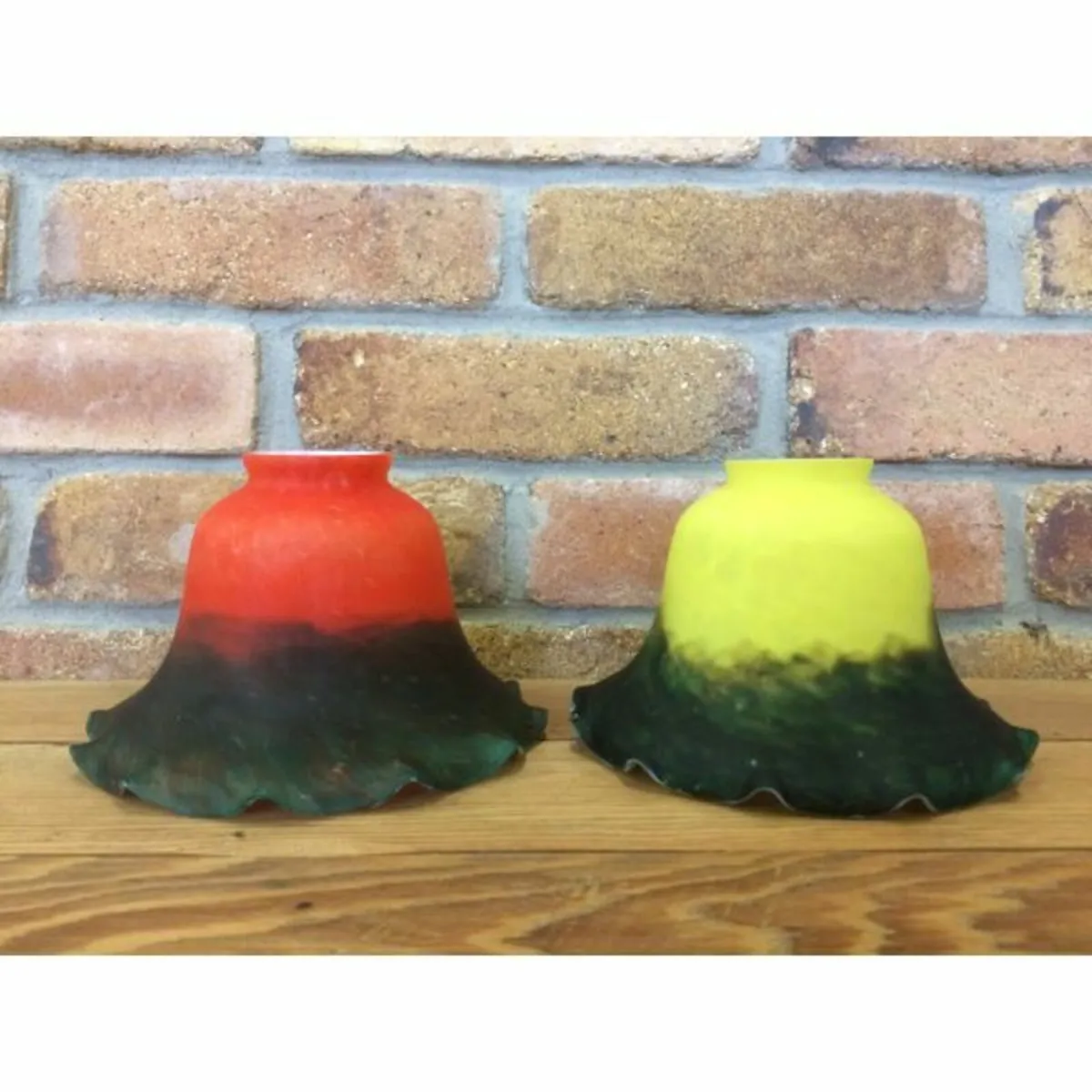 Art Style Pate De Verre Fluted Bell Lamp Shades