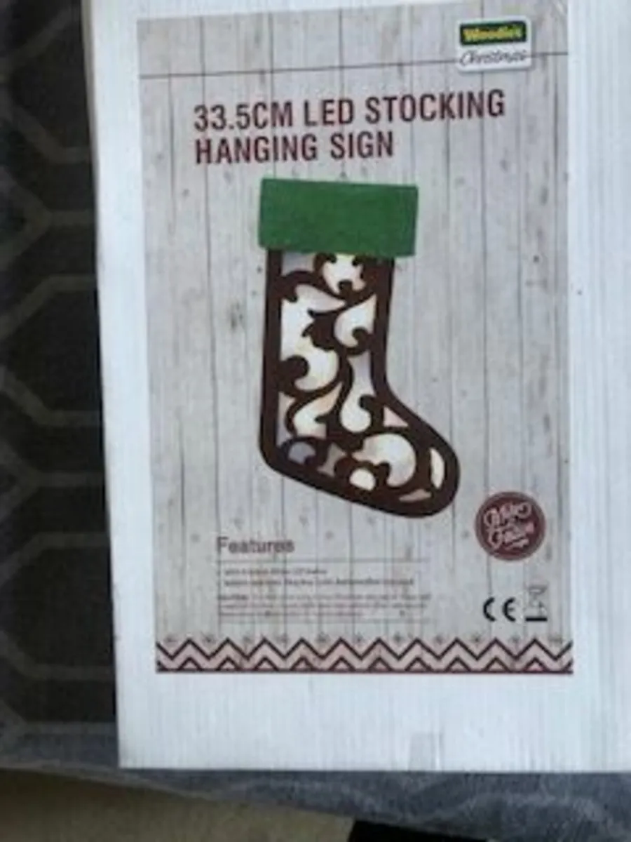 Christmas battery operated light up stocking - Image 1