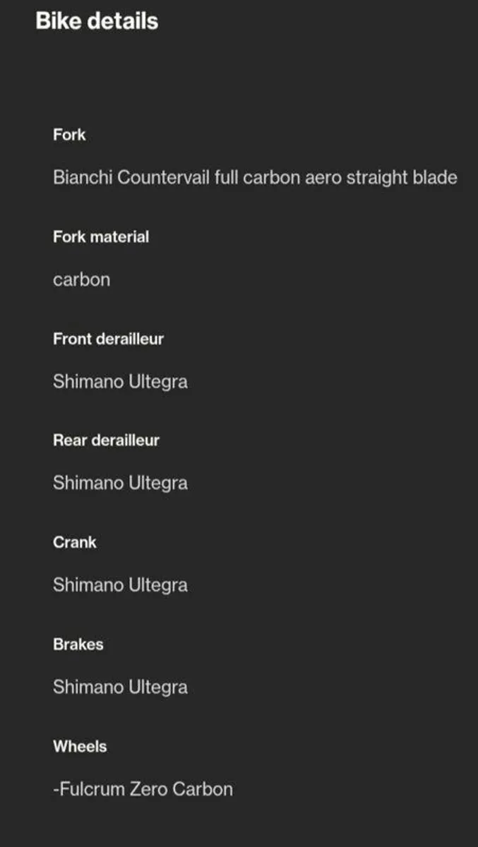 Road Carbon Bianchi Road Bike. Size M. - Image 4