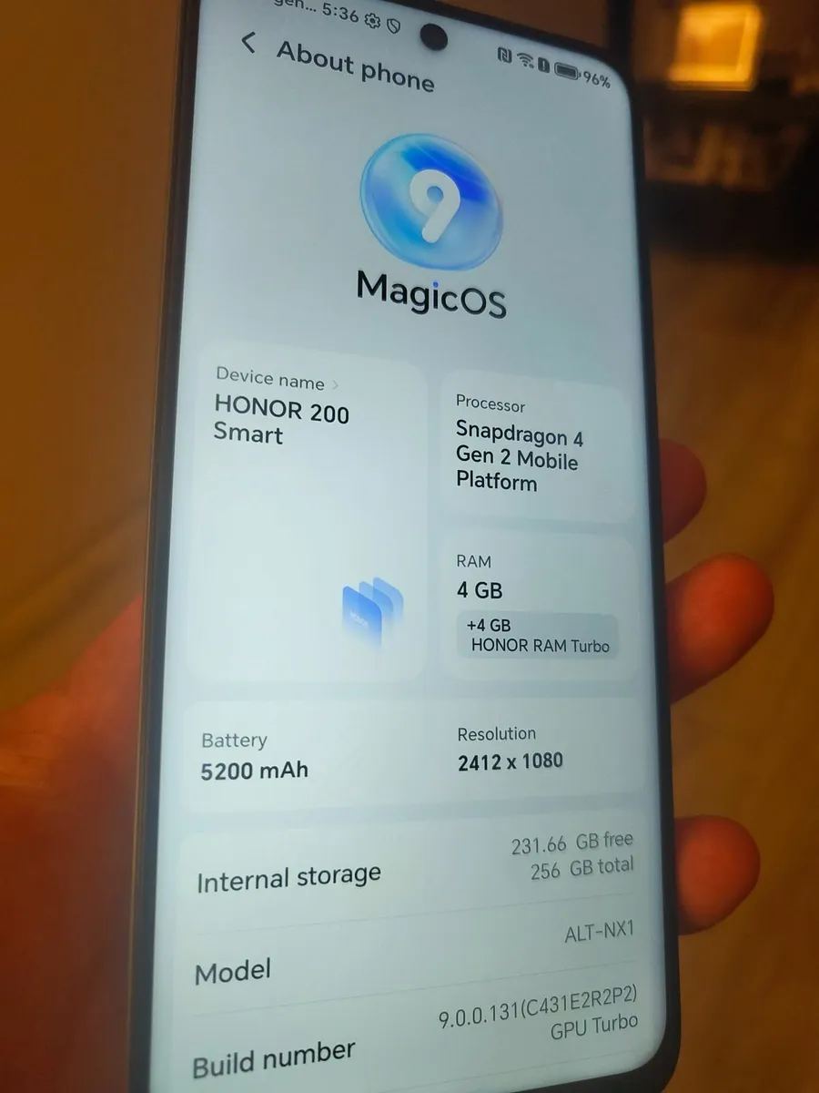 Honor 200 Smart 256GB Ram 4+4 GB Like New - Image 3