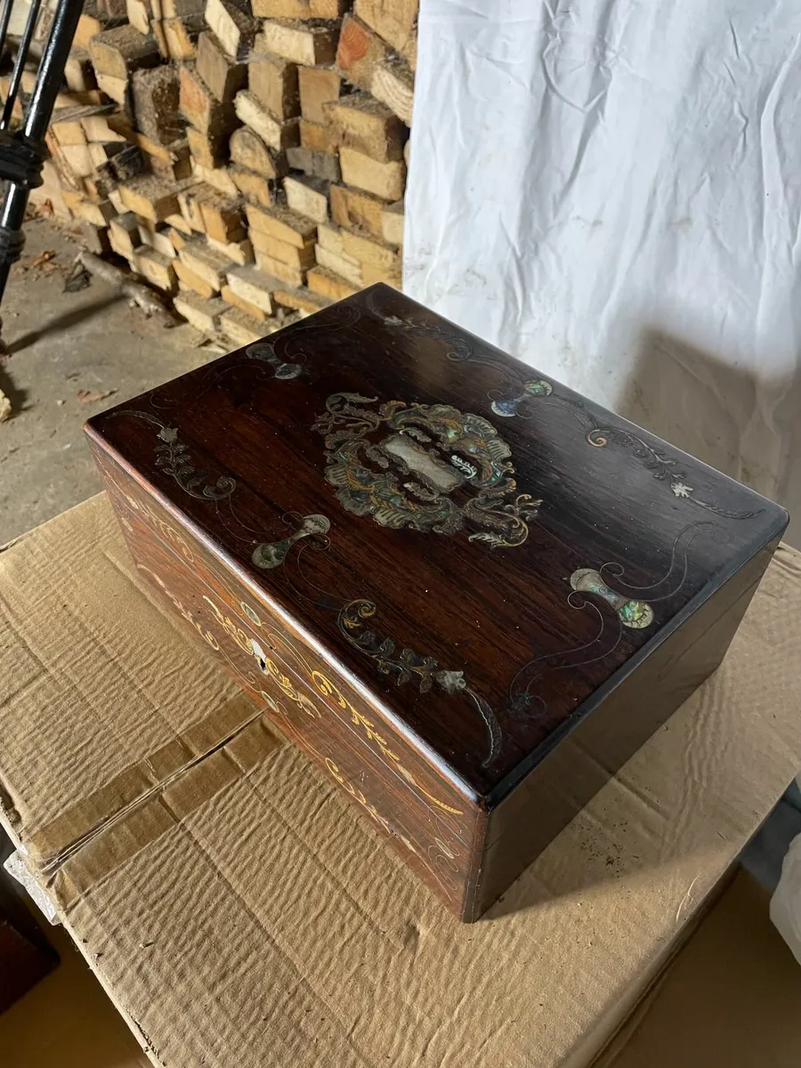 Trio of  Antique Writing Slopes / Ornate Boxes - Image 3