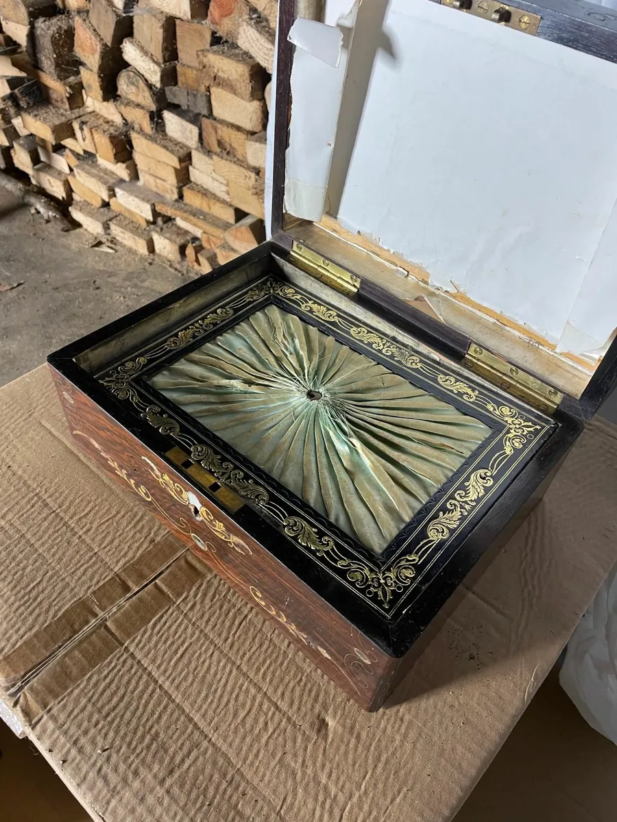 Trio of  Antique Writing Slopes / Ornate Boxes - Image 4