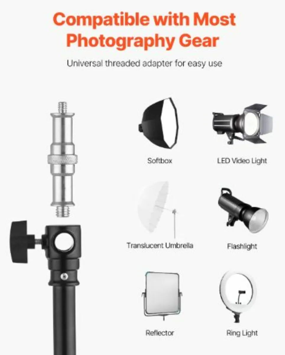 Air Cushioned Aluminum Light Stand,Max Height 12.8 - Image 3