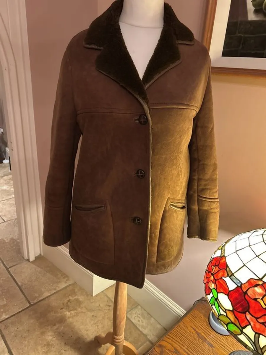 Ladies sheepskin shearling lined cozy jacket - Image 1