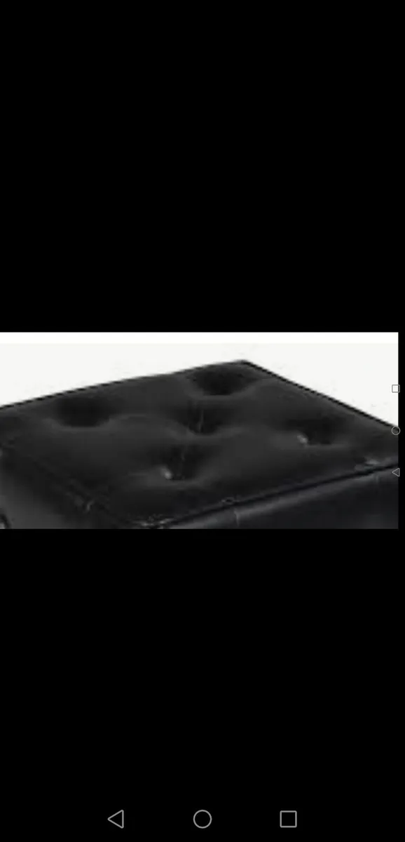 Square Black Buttoned Footstool