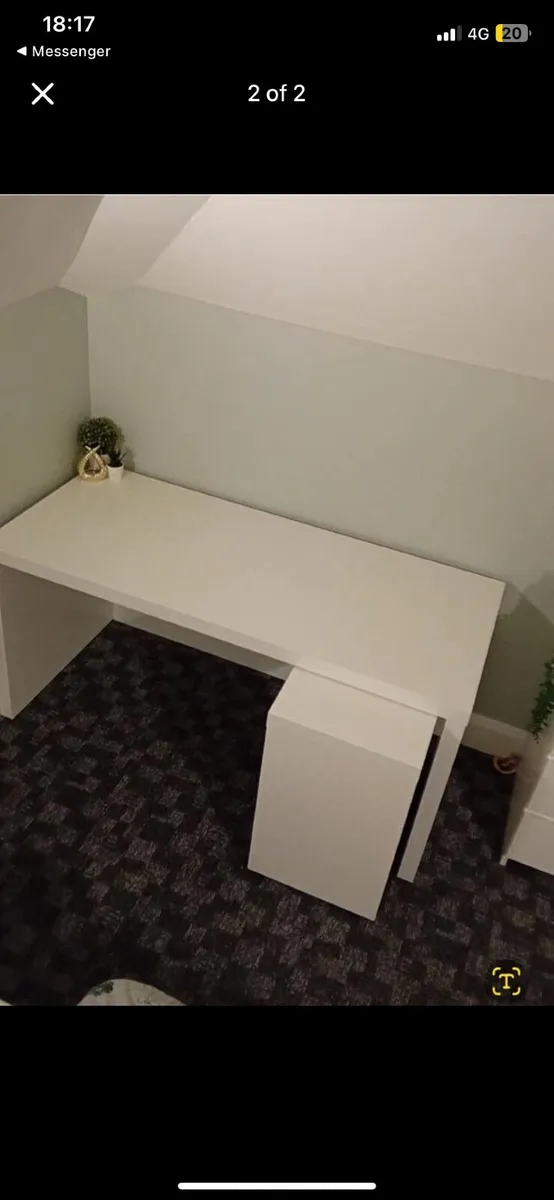 IKEA malm large desk with extension - Image 4