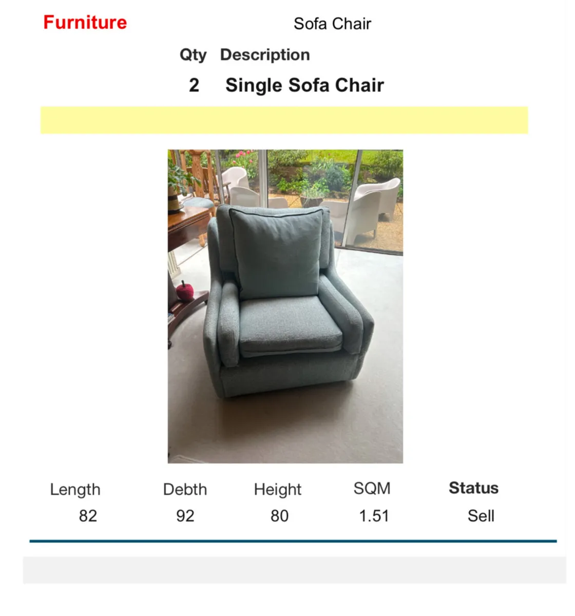 Armchair  (x2 matching) and mini ottoman - Image 1