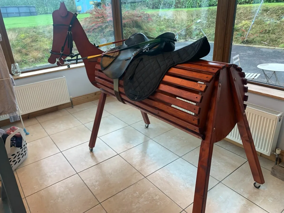 LOT 10 Handmade Wooden Horse / Saddle holder - Image 3