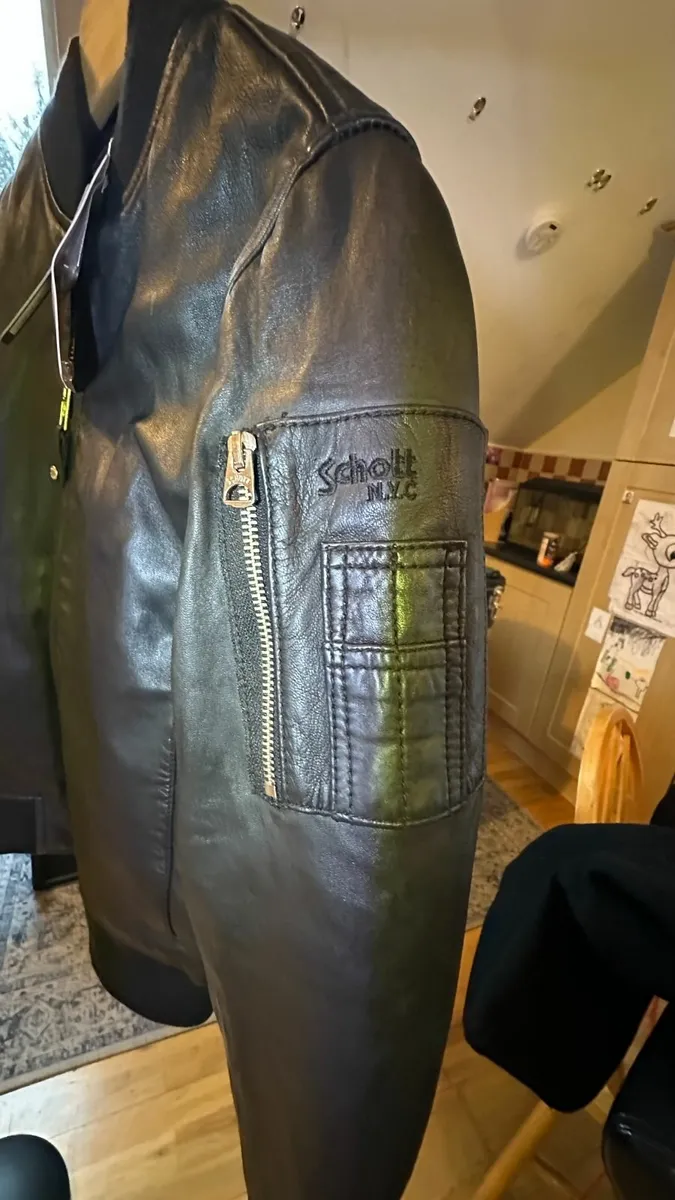 Schott xs Leather Bomber Ma-1 black, lamb leather - Image 4