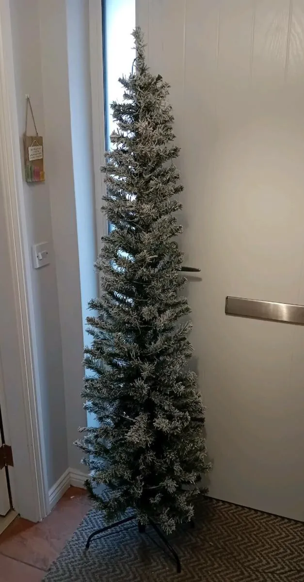 HABITAT 6 Foot Pre-lit Flocked Tree - Image 2