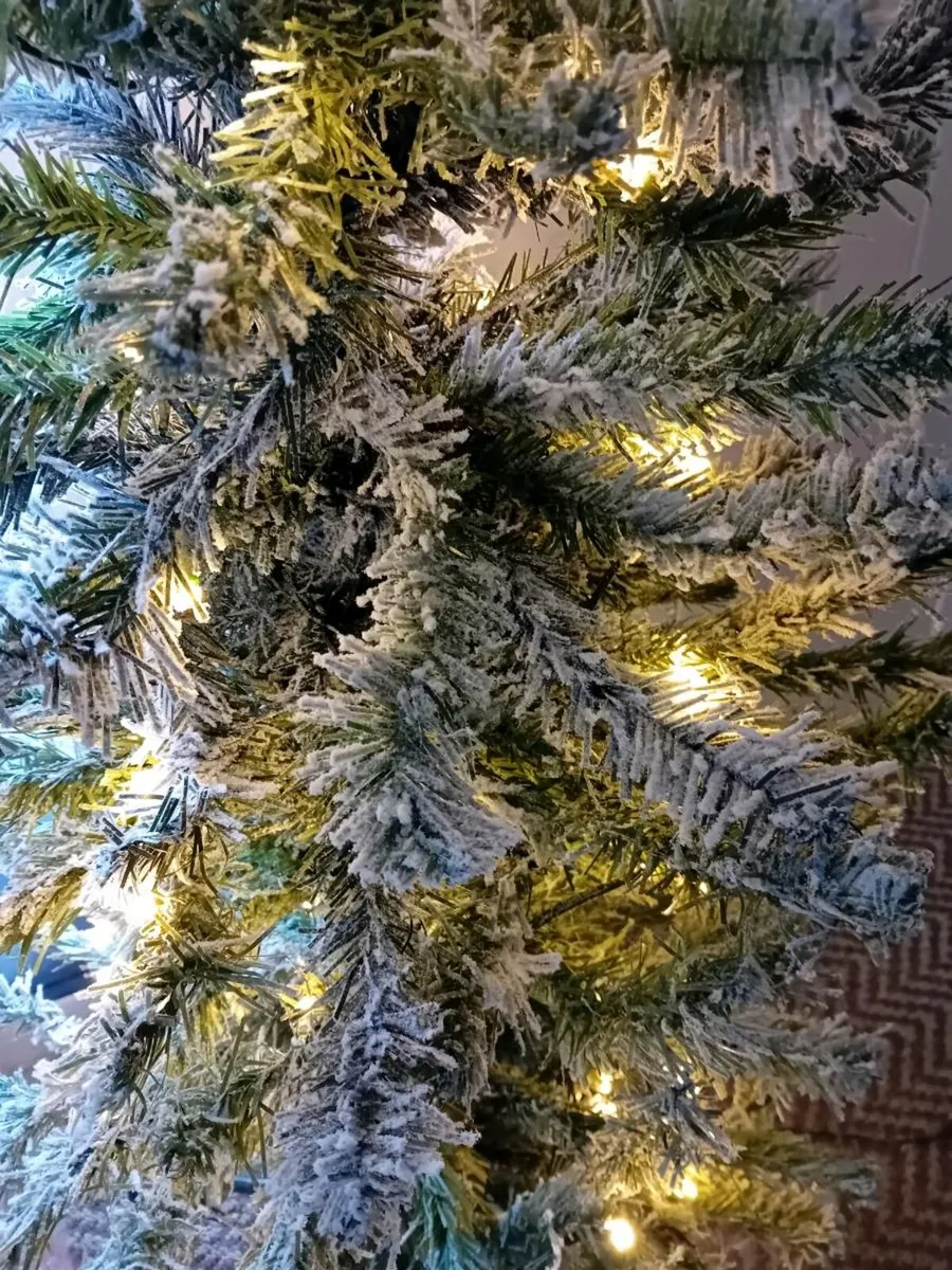 HABITAT 6 Foot Pre-lit Flocked Tree - Image 3