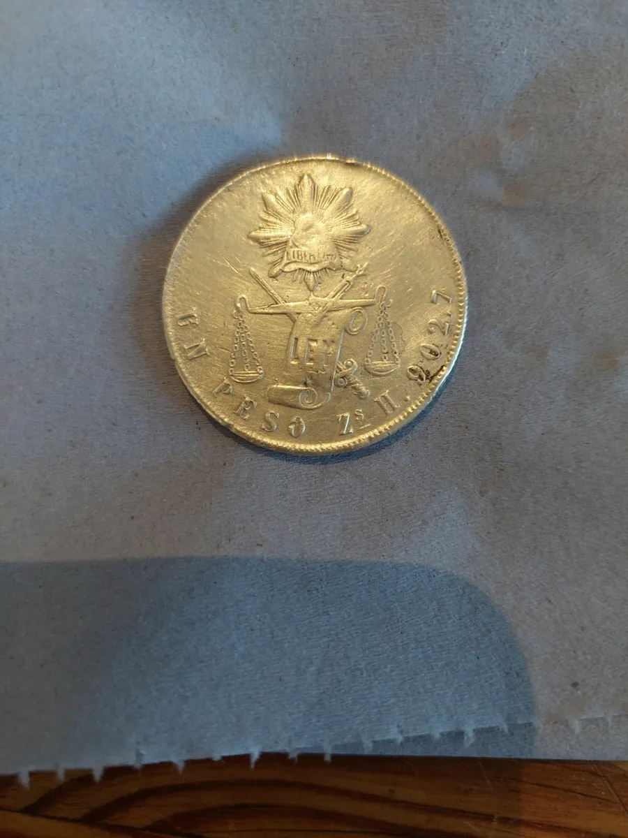 1870 silver mexican peso  antique coin