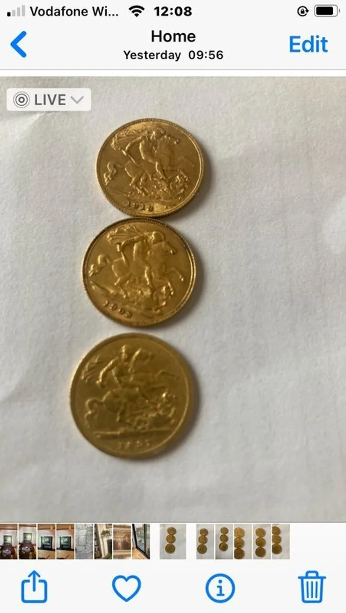 gold 3 full sovereigns 3 half sovereigns as can be seen the asking price is an error it was meant to be 4500 and I can not edit it so please bear that in mind. - Image 2