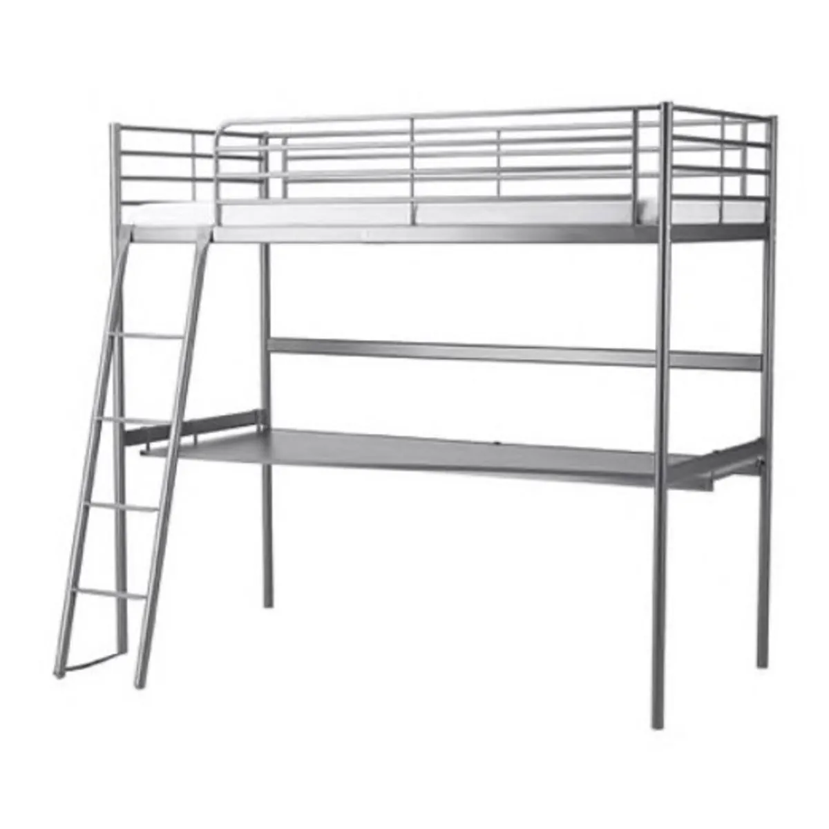 IKEA Svarta loft bed with desk (mattress included) - Image 3