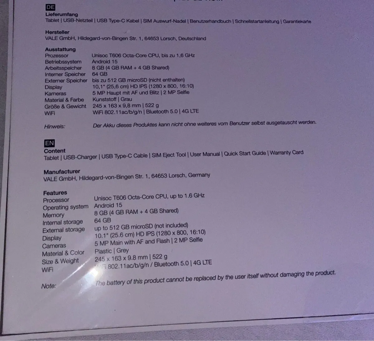 10” Tablet Brand New - Image 2