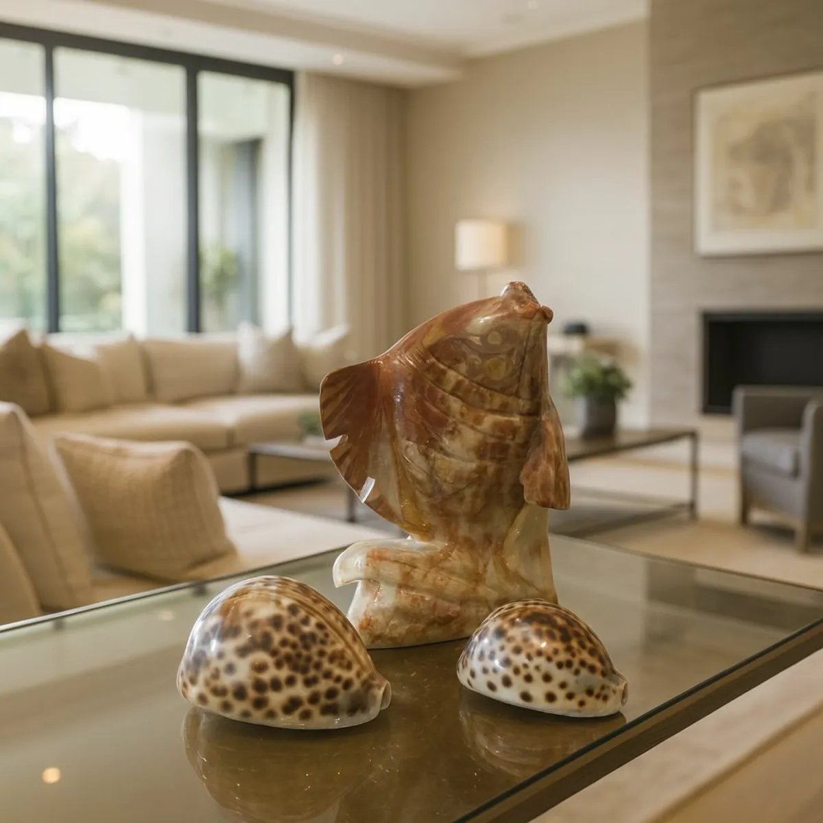 Antique  vintage FISH SCULPTURE marble ornament - Image 3