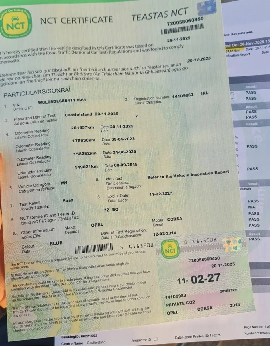 2014 Opel Corsa 1.0 NEW NCT 11/02/2027 Price €4150 - Image 4