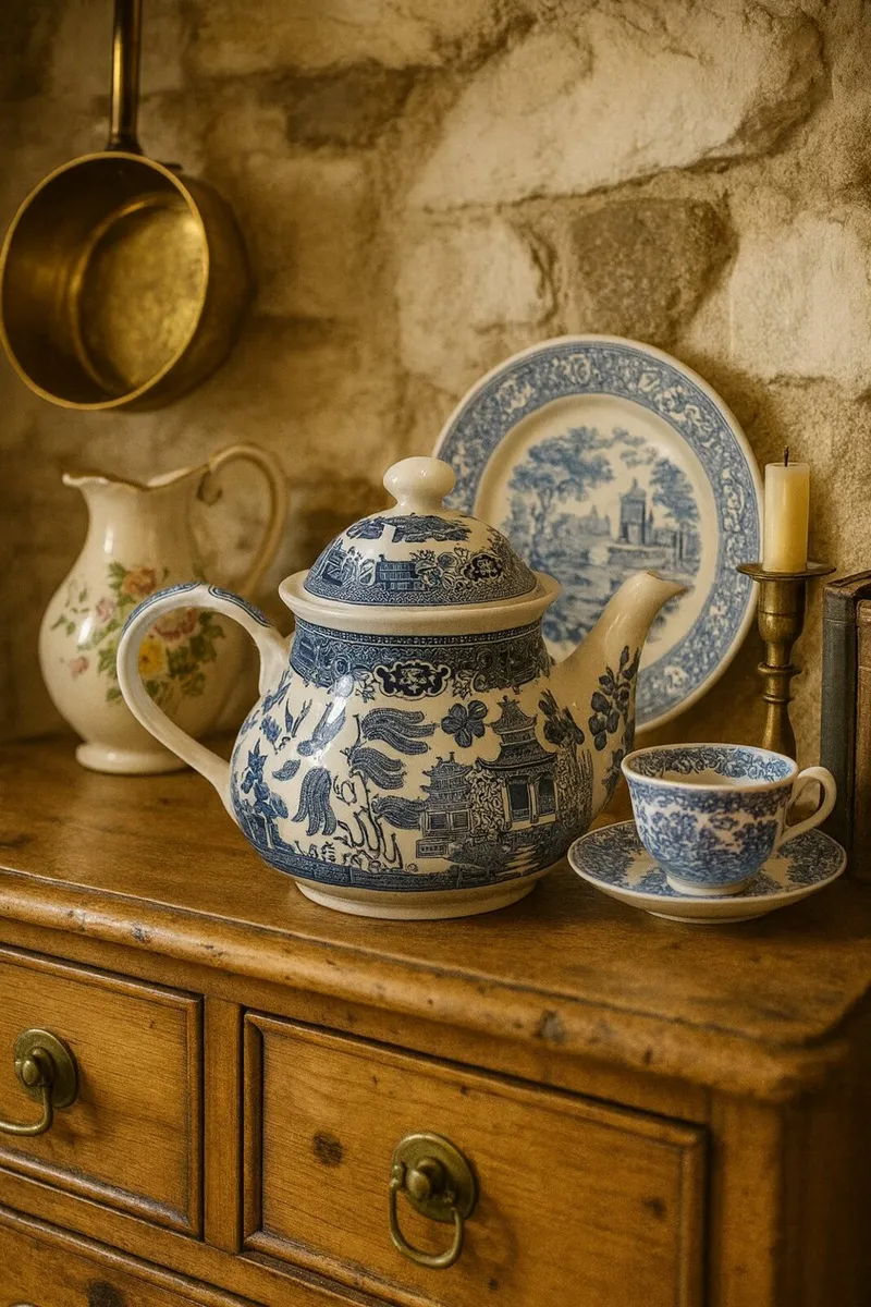 antique vintage TEAPOT cottage pub kitchen  cave - Image 1