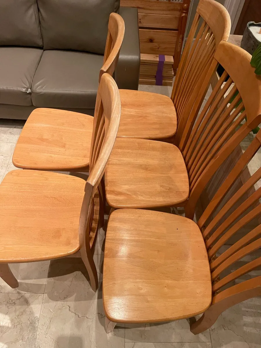 5 x Gorgeous Wooden Kitchen Dining Chairs - Image 2