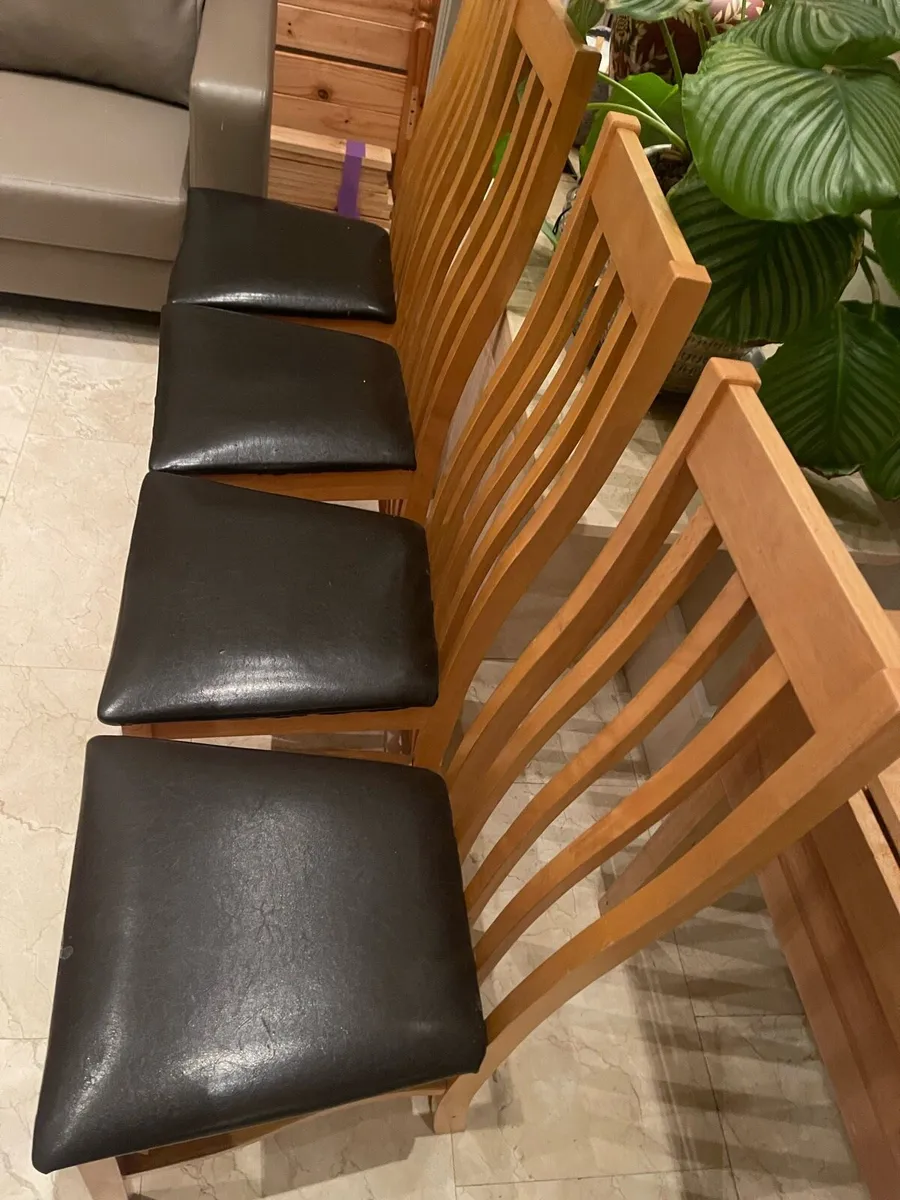 4 x Classy Leather Kitchen Dining Chairs - Deliver - Image 2
