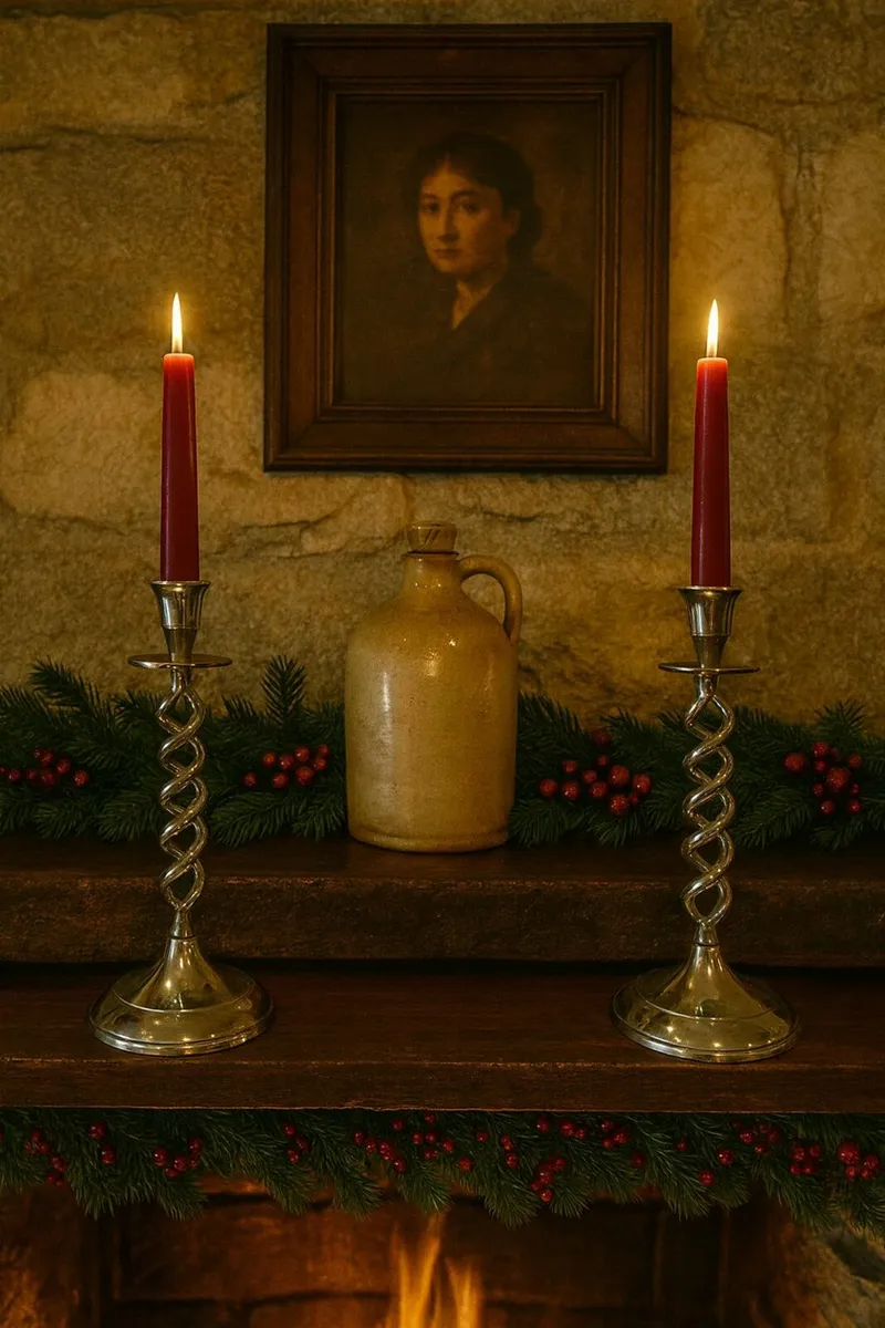 antique vintage CANDLE STICK SILVER cottage pub - Image 2