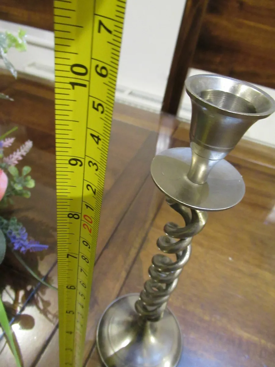 antique vintage CANDLE STICK SILVER cottage pub - Image 4
