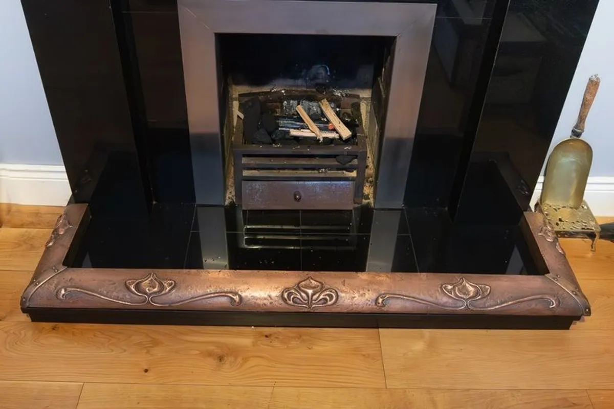 Antique Arts and Crafts Copper Fire fender - Image 1