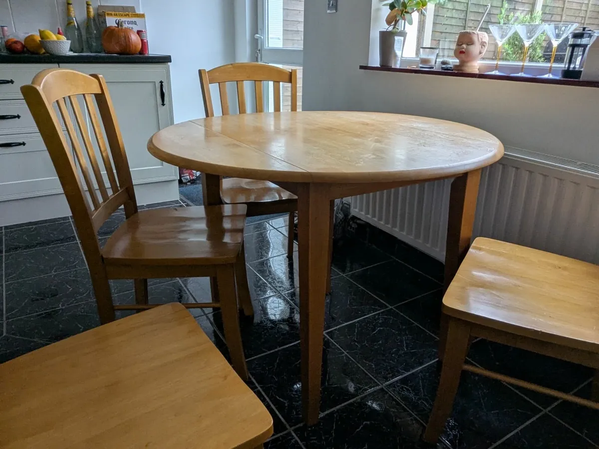 Round Dining Table & 4 Chairs - Image 1