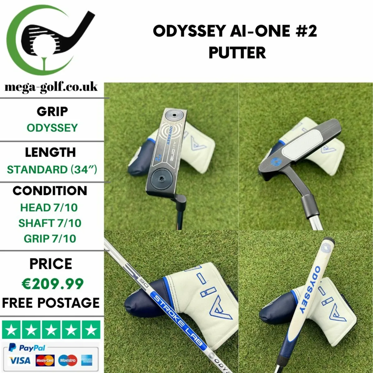Odyssey Ai-One #2 Putter / 34″ - Image 1