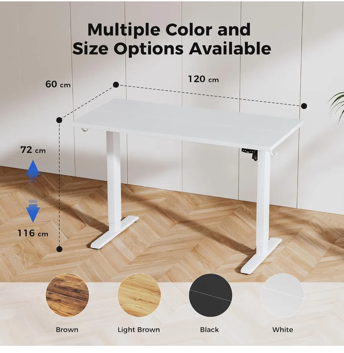 Electric Standing Desk, 120 x 60 cm Height Adjusta - Image 2