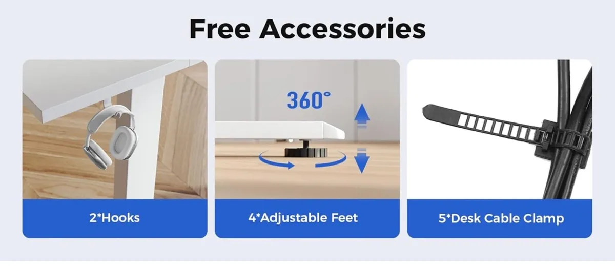 Electric Standing Desk, 120 x 60 cm Height Adjusta - Image 4