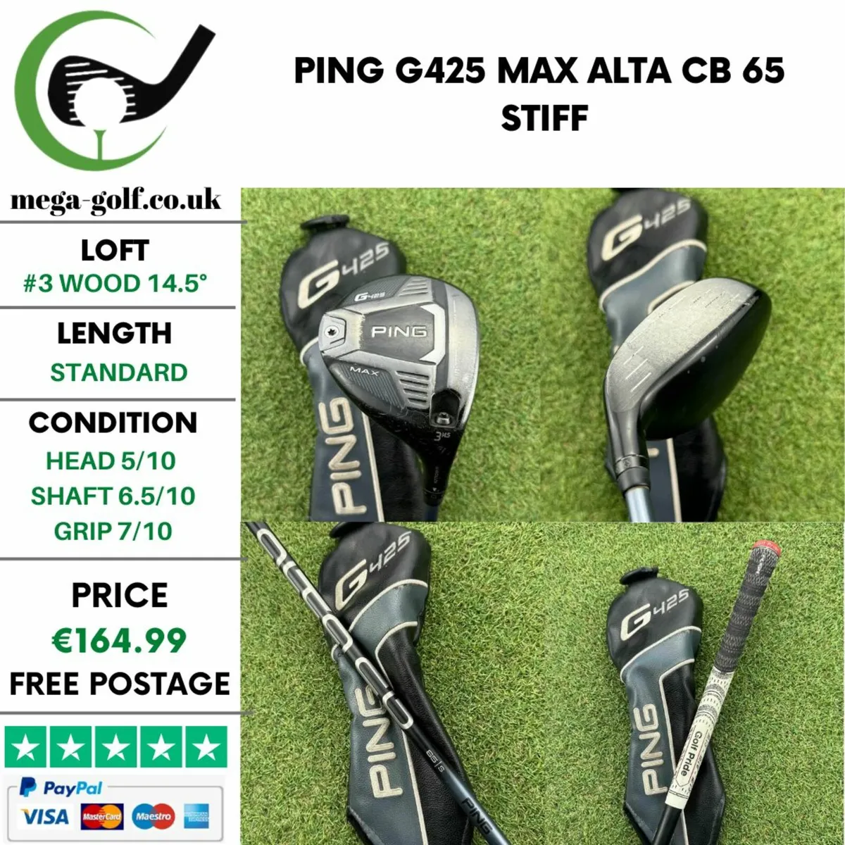 Ping G425 Max #3 Wood 14.5° / Alta CB 65 Stiff - Image 1