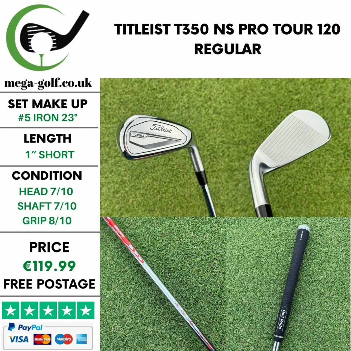 Titleist T350 #5 Iron 23° /NS Pro Tour 120 Regular - Image 1