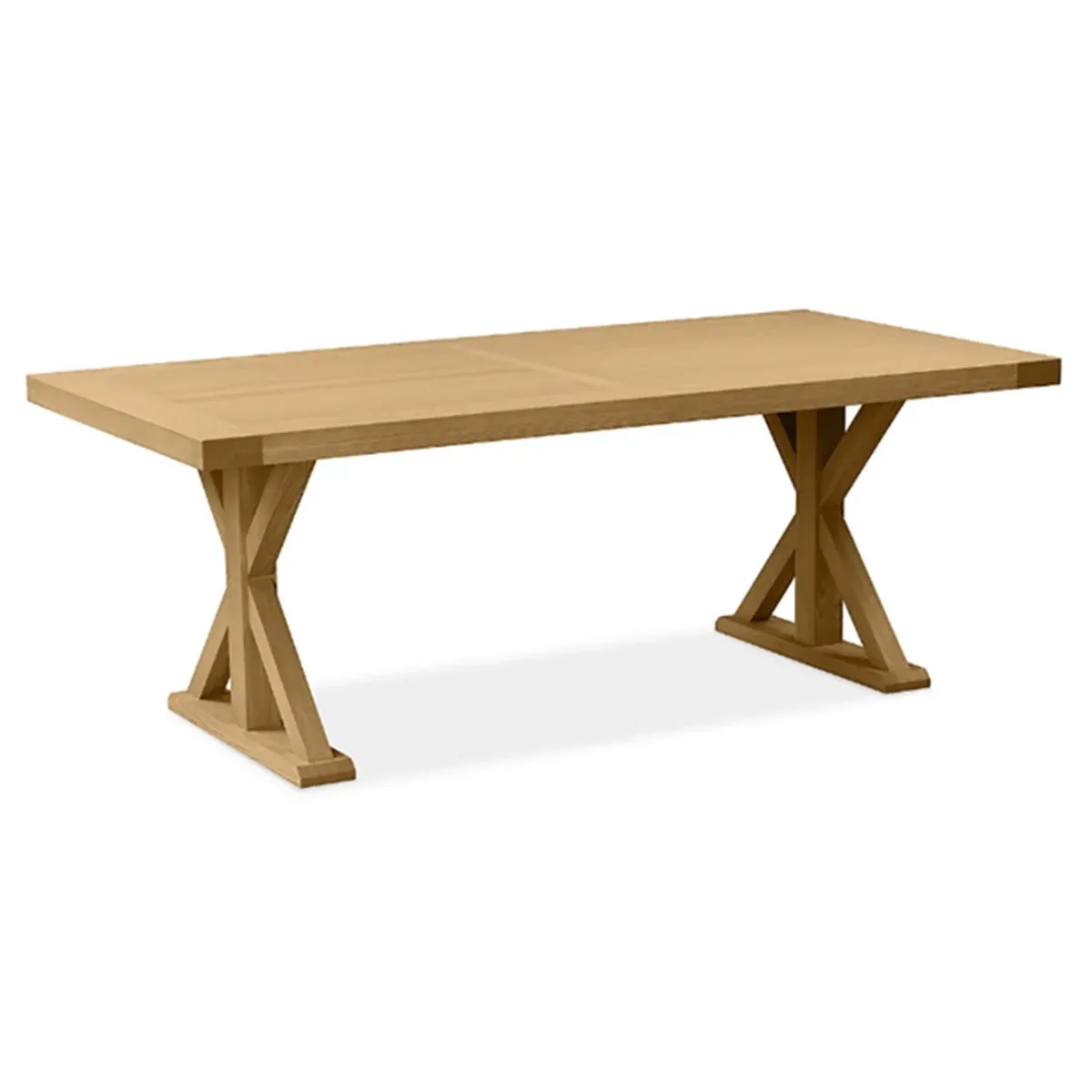 Large Oak Dining Table X-Leg 200cm New - Image 4