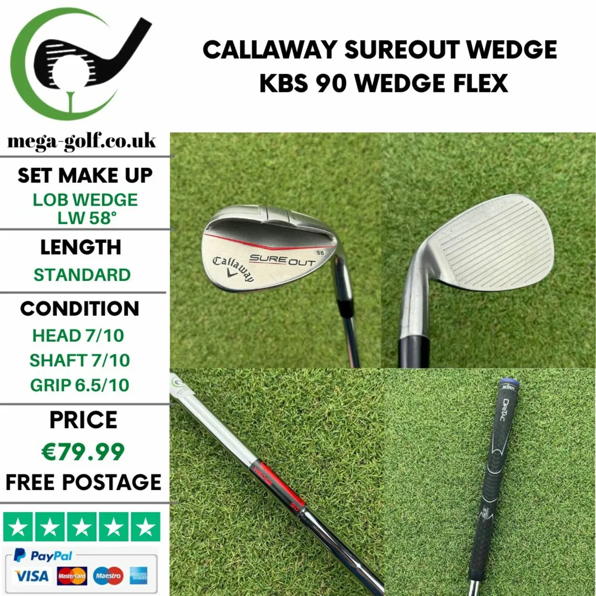 Callaway Sureout Wedge Lw 58° / KBS 90 Wedge Flex - Image 1
