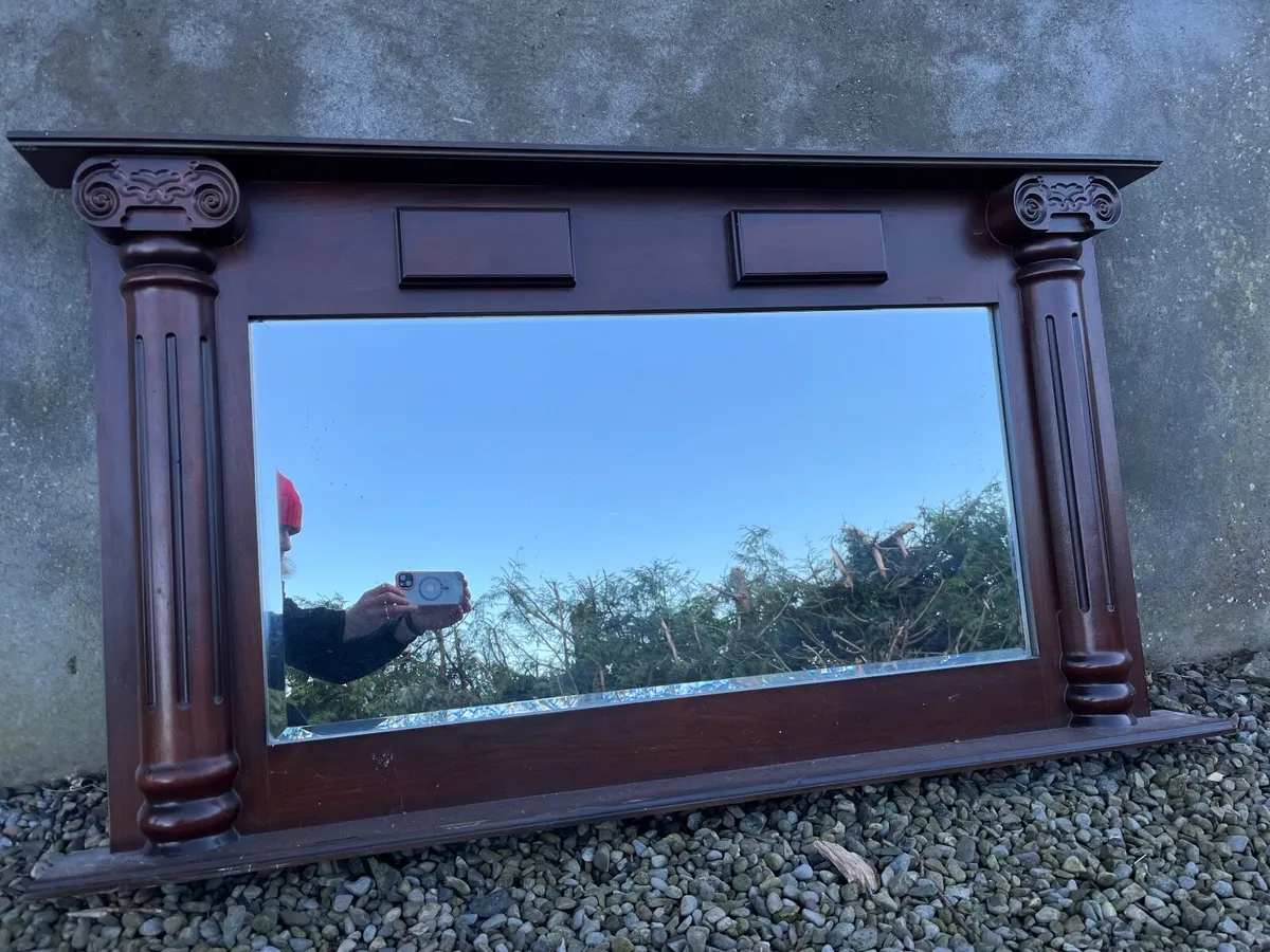 Fireplace mantel and over mirror - Image 1