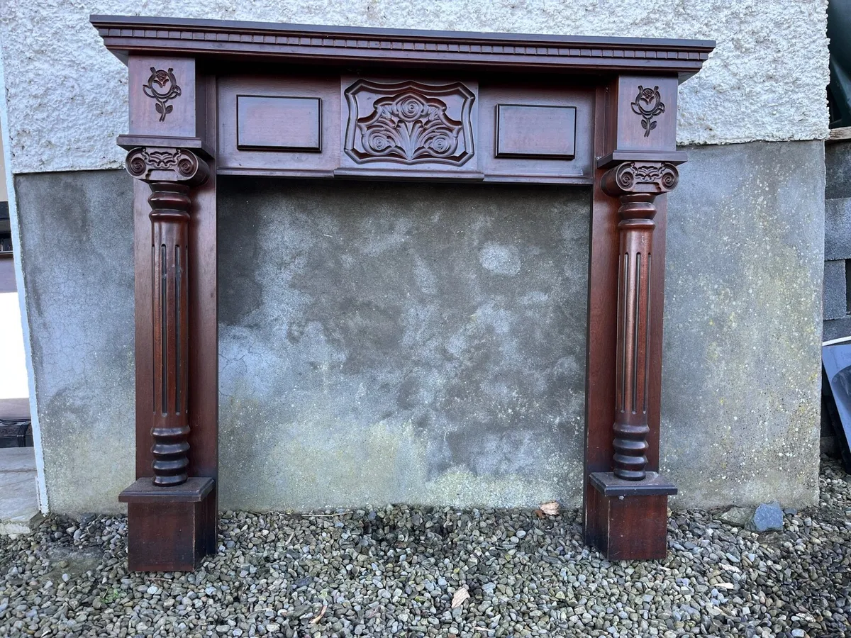 Fireplace mantel and over mirror - Image 3