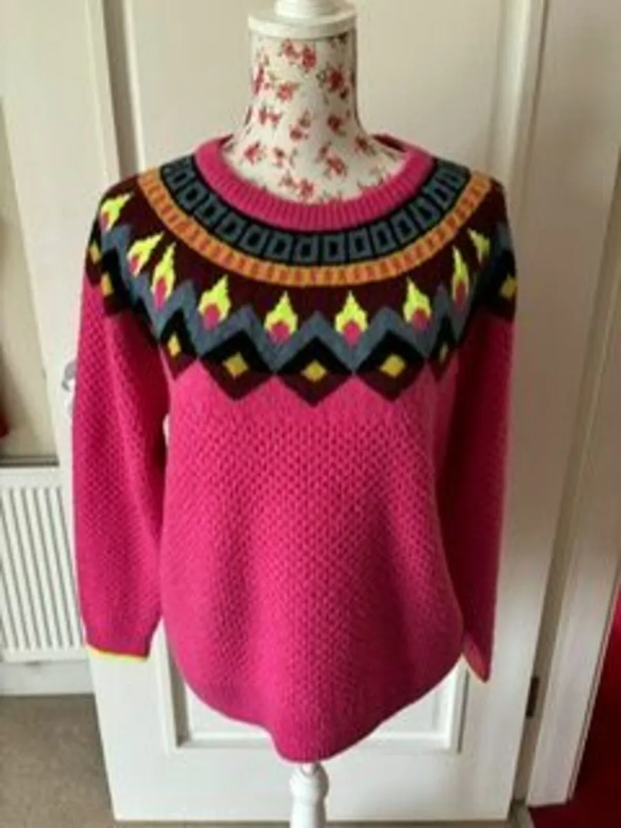 Ladies White Stuff Fair Isle Xmas Jumper - medium - Image 1