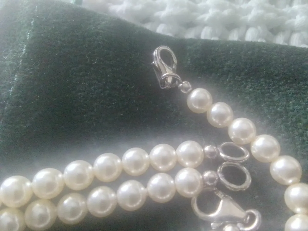 Pearl &Sterling silver stacking bracelets new 7.5 - Image 2