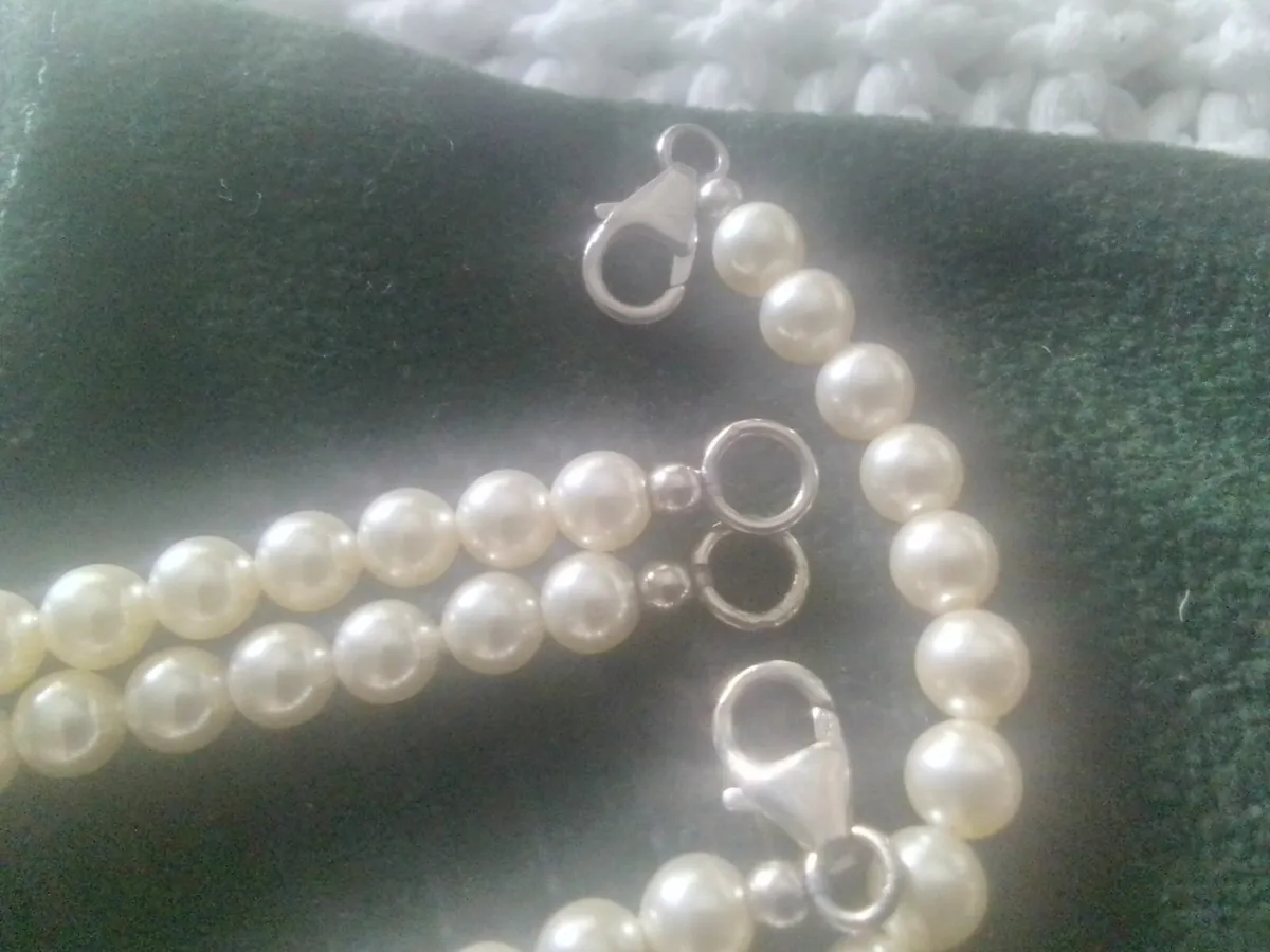 Pearl &Sterling silver stacking bracelets new 7.5 - Image 4