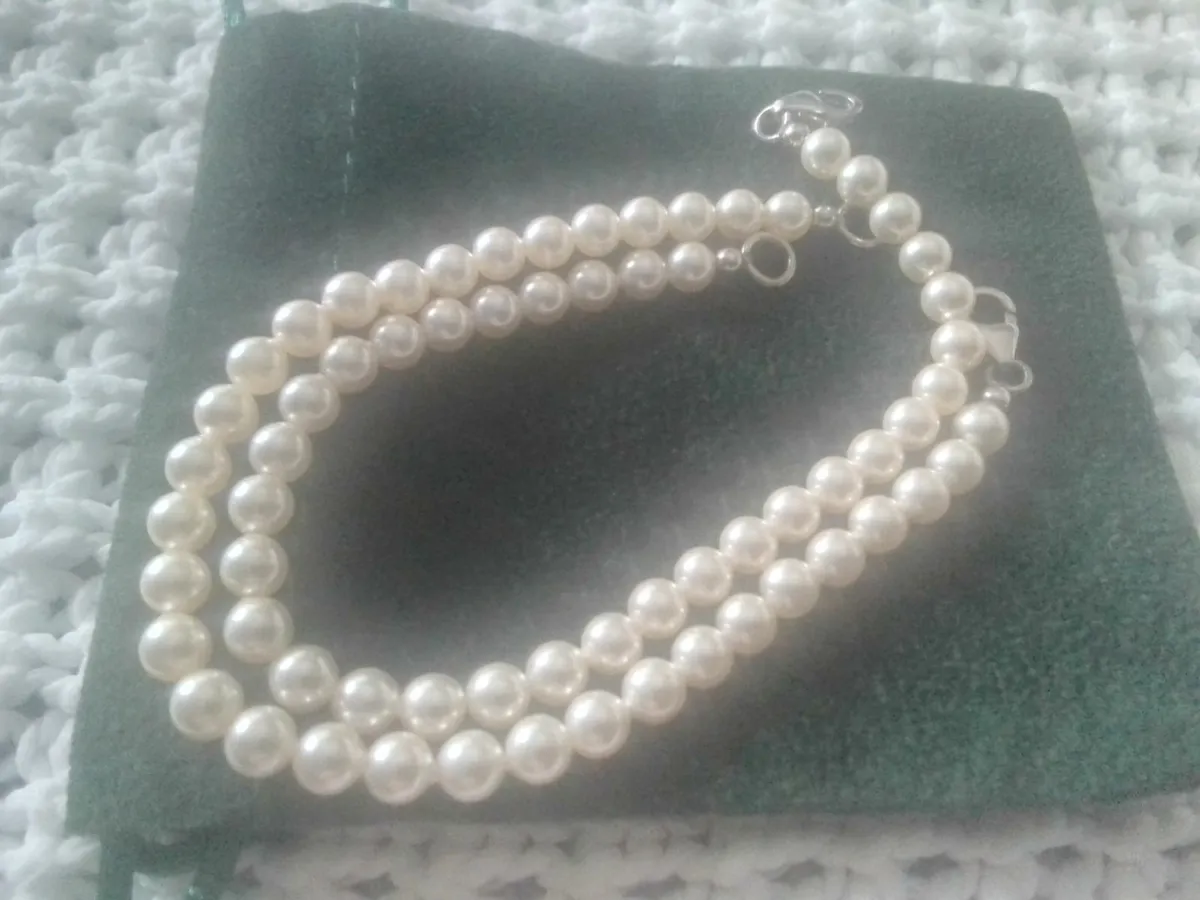 Pearl &Sterling silver stacking bracelets new 7.5 - Image 1