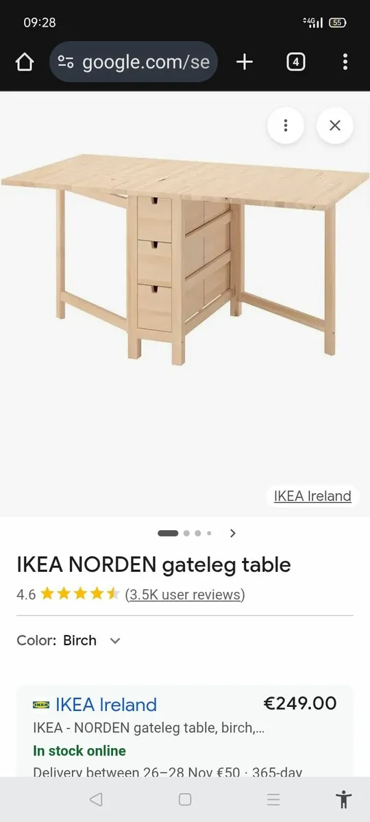 Unused beautiful birch  ikea table - Image 1