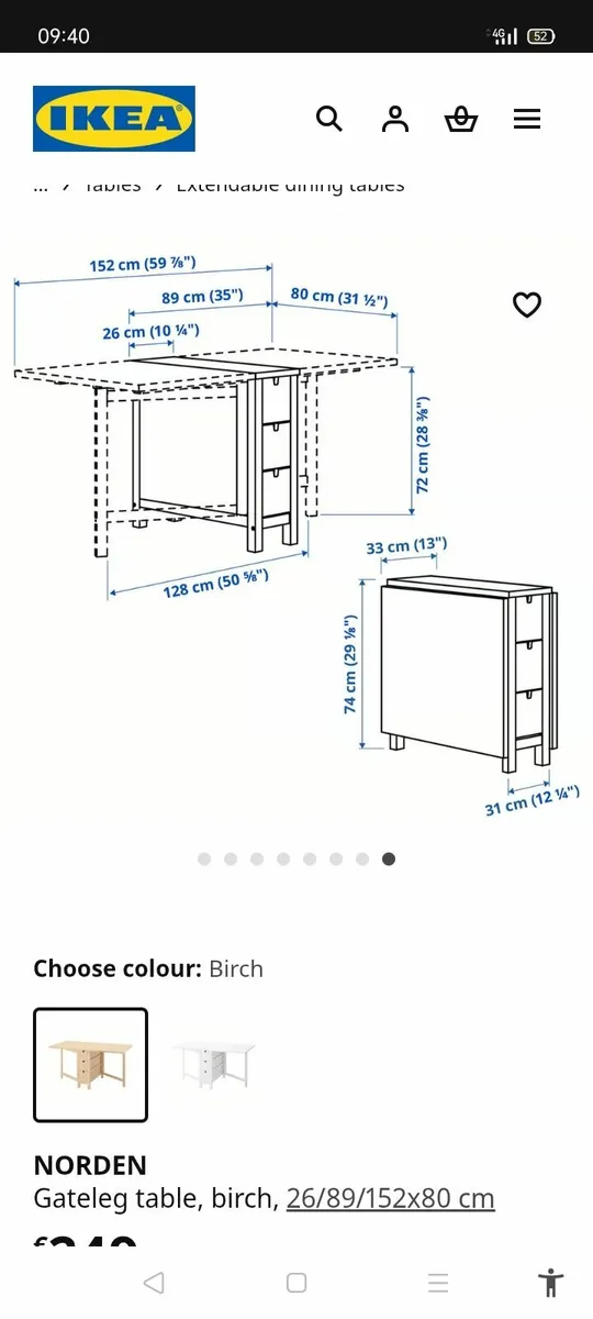 Unused beautiful birch  ikea table - Image 2
