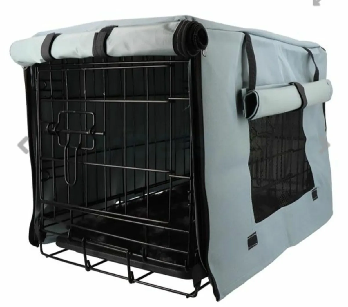 Medium pet crate, crate cover and bedding - Image 1