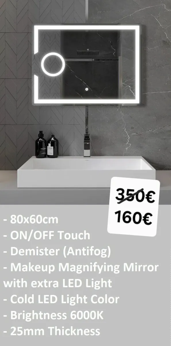 LED Bathroom Mirror Antifog Demister Defogger - Image 1