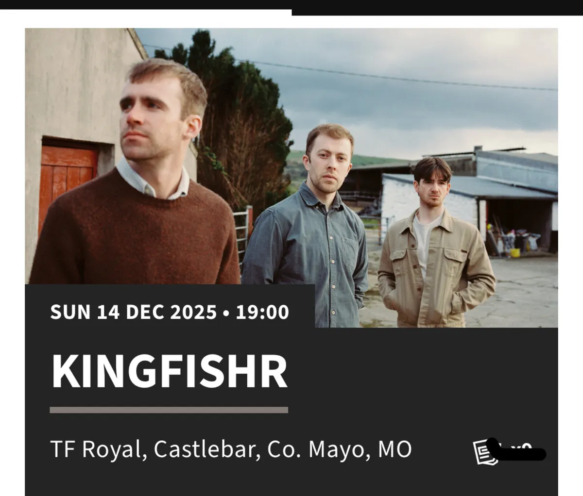 KINGFISHR x 2 Tickets Sunday Dec 14th