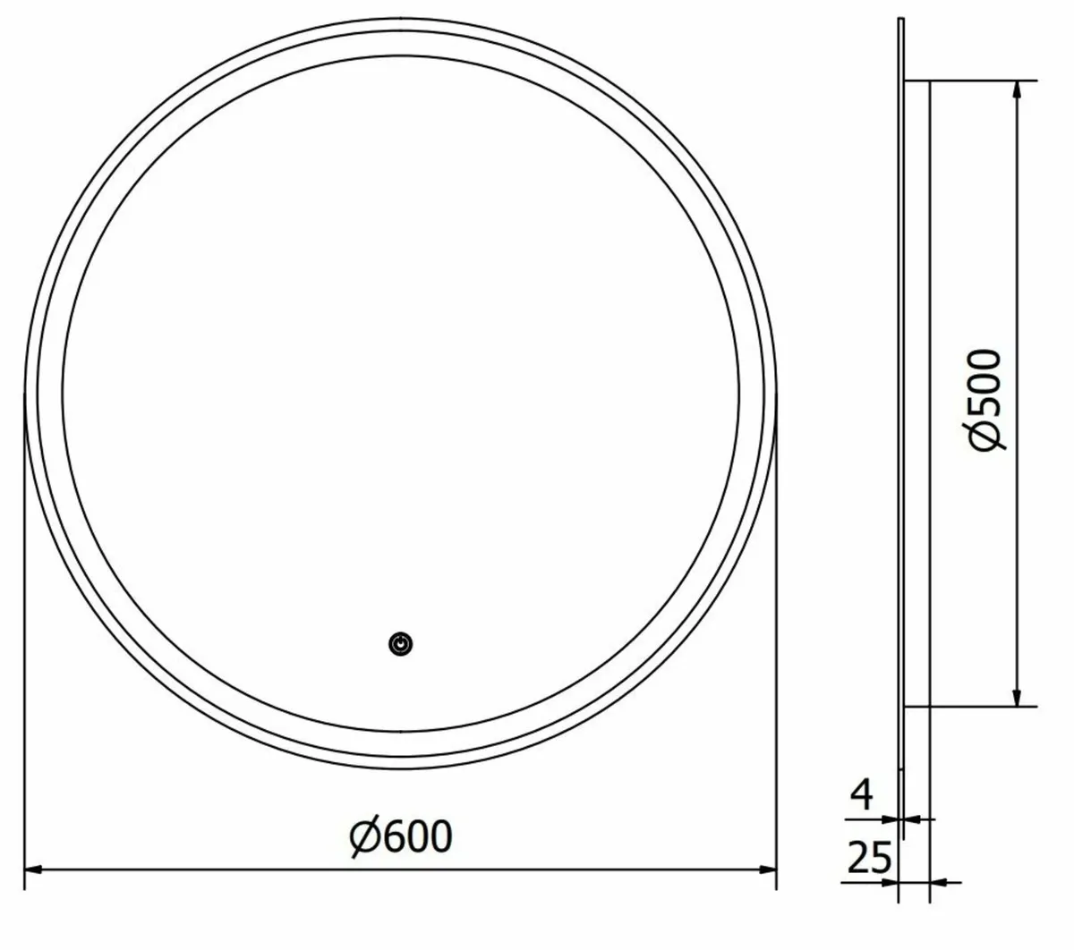 LED Bathroom Mirror 60cm Round - Image 3